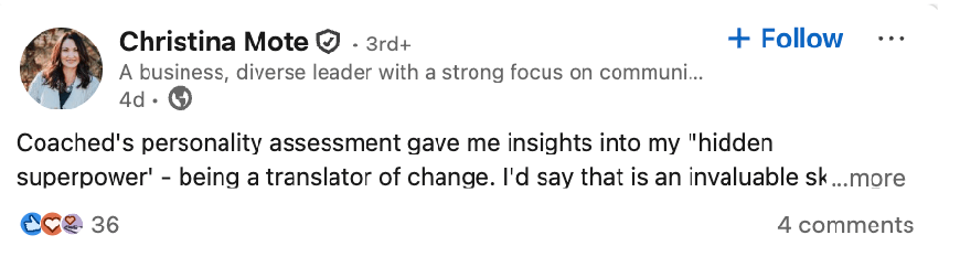 Customer testimonial